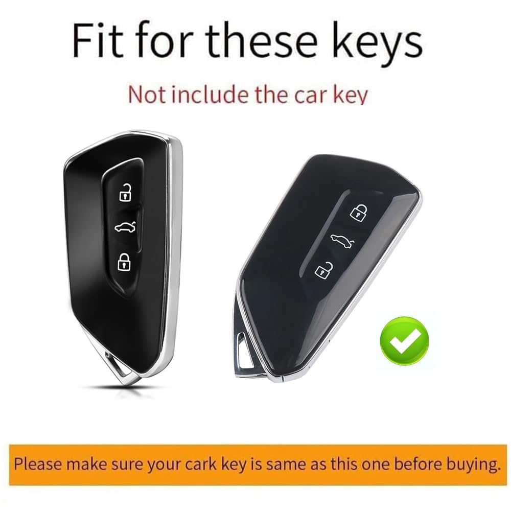 ontto Etui na kluczyki samochodowe pasuje do VW Golf 8, GTI, ID.3, ID.4, ID.6, ID.7, Tiguan, Passat B9, do Skoda Octavia Seat, Leon, Born, etui na klucze, z włókna węglowego, etui ochronne na pilot