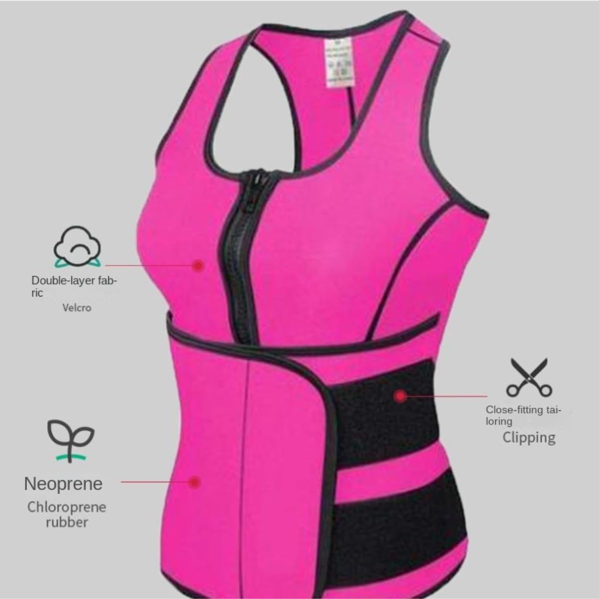 Faja Lumbar Traje de Sauna Neopreno Chaleco con cinturón Entrenamiento Ajustable for moldear el Cuerpo Soporte Lumbares(Purple,S)