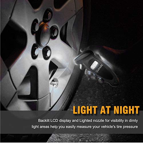image for AstroAI Digital Tire Pressure Gauge with AAA Batteries, 150 PSI 4 Sett
