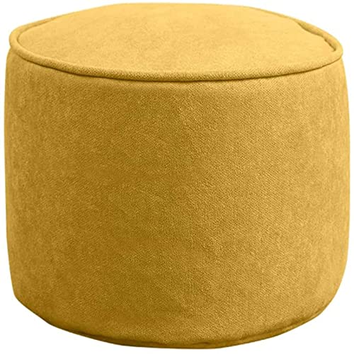 HAPPLiGNLY Round Breathable Solid Color Pouf,Removable Washable Comfort Soft Foot Stools Ottomans for Living Room S Space(Size:40x40x30cm(16x16x12inch),Color:Dark Gray)
