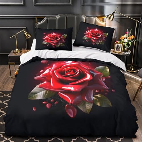 Parure de lit 3 pièces 140x200 housse couette fermeture éclair