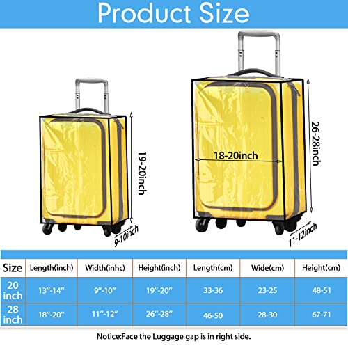 Jexine Clear Pvc Luggage Cover 2 Pcs Large Suitcase Cover Protectors Transparent Protective Luggage Protector For Travel Suitcases Bags (20 Inch, 28 Inch) #TOP1
