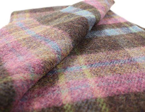 Biddy Murphy, Genuine Irish 100% Wool Plaid Blankets, Soft & Warm Lambswool Knee Throw/Toss Size 54" X 45" Inches, Imported From Ireland, Purple/Black #TOP2