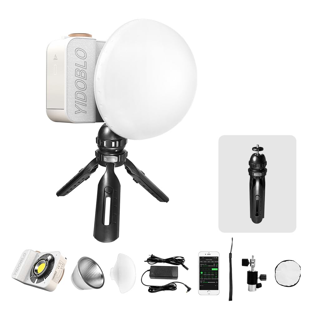 Yidoblo ZC-100BI 100W COB Video Light with Bowens Mount,10000Lux/m 2700K-7500K Bi-Color Camera Light with 10 Scenario Simulations Control Continuous Lighting for Photography (ZC-60C+ kit)