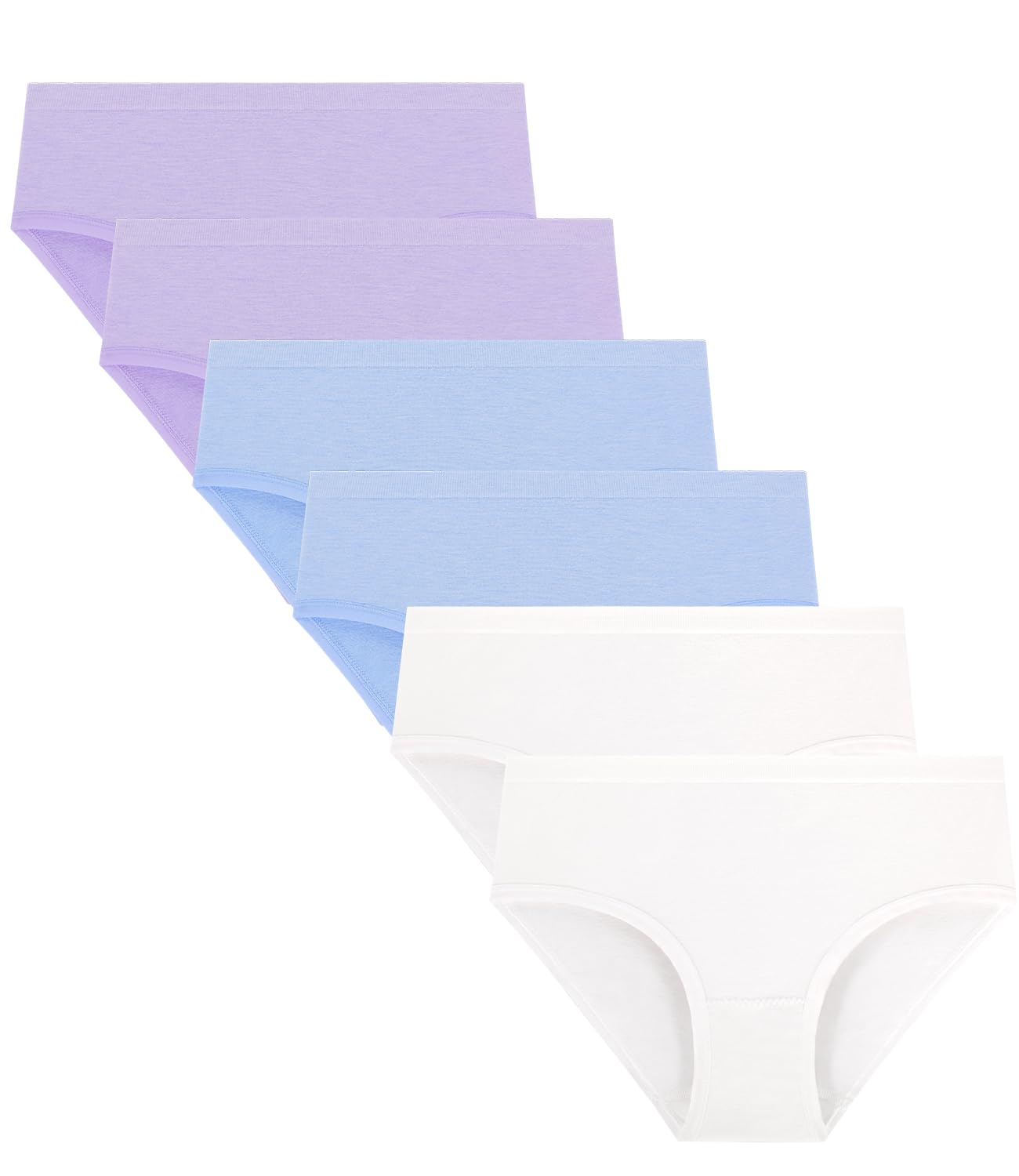 BAMBOO COOL Girls Underwear Breathable Moisture-Wicking 6-14Y Panties Lightweight Soft Sensory Friendly Briefs 6 Pack