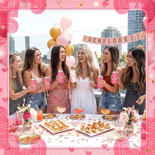 Image of SiliFine 12 Pcs Bachelorette Party Can Sleeves Bulk Coquette Bachelorette Decoration Cowgirl Can Sleeves for Bridal Shower Gifts(3.5 x 5.5 Inches, Wife of the Party)