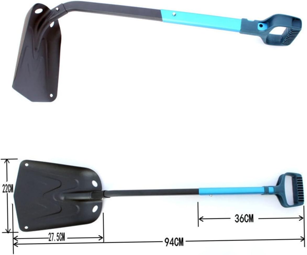 Multi-Functional Folding Snow Shovel Aluminum Ice Scraper Snow Removal Tool for Car Roof Ergonomic Handle Light Weight