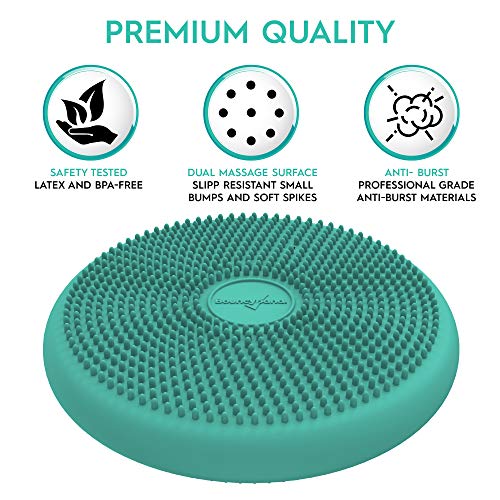 Image of Bouncyband - Wiggle Seat - Green, 13 inch D - Large Sensory Cushion for Kids Ages 6-18+ - Promotes Active Learning, Improves Student Productivity, Includes Easy-Inflation Pump