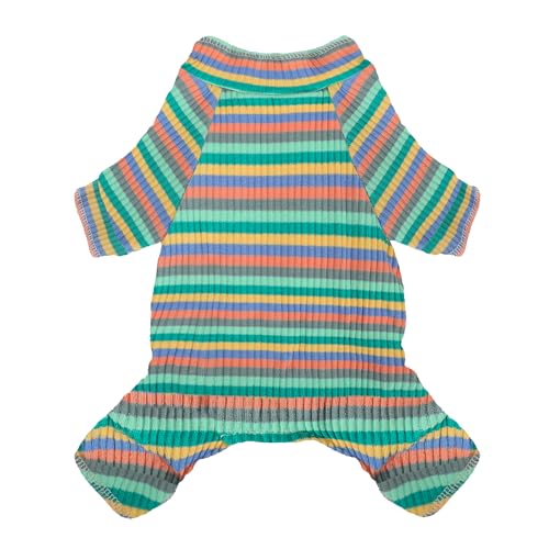 100% Cotton Dog Pajamas Medium Sized Dog Onesies, French Bulldog Clothes, Breathable & Stretchy Four-Legged Pet Clothing Apparel for Dachshund Bulldog Pug (Green, XL)