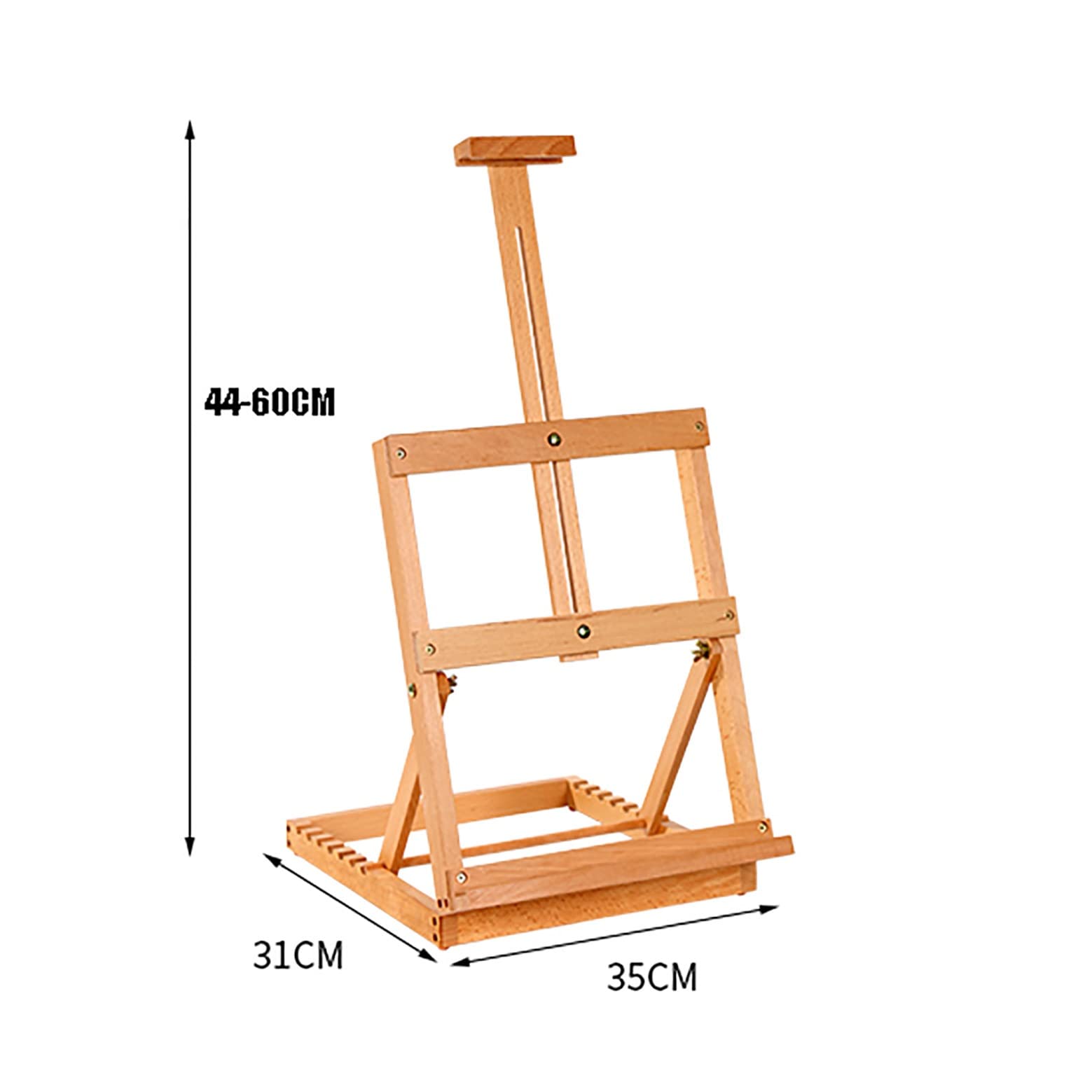 Robuste und langlebige Art Supplies Skizzen-Tischstaffelei – 100 % massives Buchenholz – verstellbar (44–60 cm) Massivholz-Staffeleiständer – Künstlerbedarf für Anfänger und professionelle Künstler (
