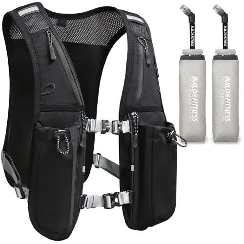 Running Hydration Vest for Women and Men. Reflective, 8 Pocket, Quick dry, Water-Resistant, Breathable, 1.5L