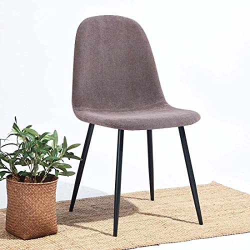 WeHome - Set da 4 sedie in tessuto Bella, gambe in...