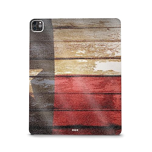 Image of MightySkins Carbon Fiber Skin Compatible with Apple iPad Pro 12.9 inch M2 6th Gen (2022) Full Wrap Kit - Texas Shiplap | Protective, Durable Textured Carbon Fiber Finish | Easy to Apply | Made in The USA