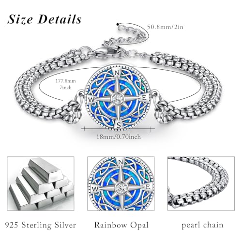 TUGHRA Ashes Bracelet for Women Men Compass Cremation Jewelry, Urn Bracelet for Ashes 925 Sterling Silver Memorial Gifts Keepsake Locket4