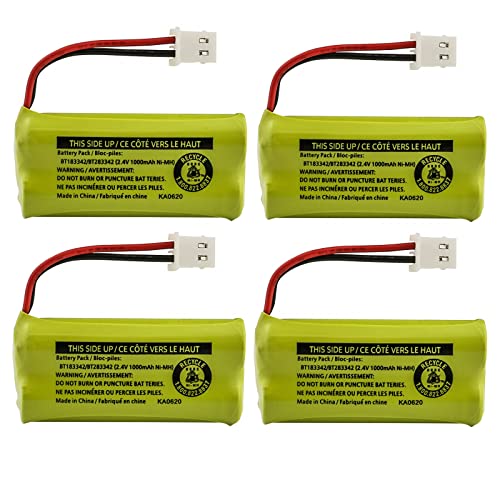 Kastar 4-Pack BT183342 / BT283342 Battery Replacement for American Telecom E30021CL E30022CL E30023CL E30025CL LH070-2A43C2BRML1P, Dantona BATT-E30025CL BATTE30025C, Energizer ER-P254 ERP254