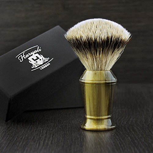 Haryali London Hand Assembled Imitation Horn Handle (Silver Tip Badger Hair Shaving Brush) Sophist Collection & Design By Haryali London. by Haryali London