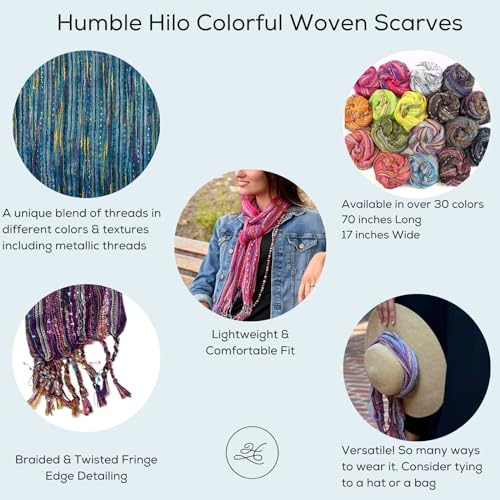 Humble Hilo Multi-Colored Scarf/Shawl for Women Lightweight Head or Neck Scarf3