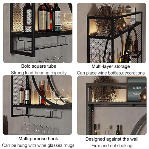 Étagère de rangement pour bars et salons en métal noir - 5