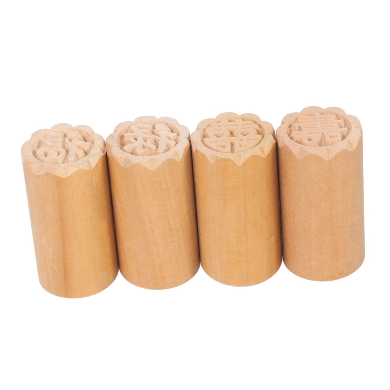 4pcs Jingles Cookies Flackers Crackers Bake Cookies Mooncake Press Mooncake Mold DIY Fondant Stamper Seal Squeezer Die Cookie Stamp Cake Stamp Traditional Chinese Stamp Pastry Tool