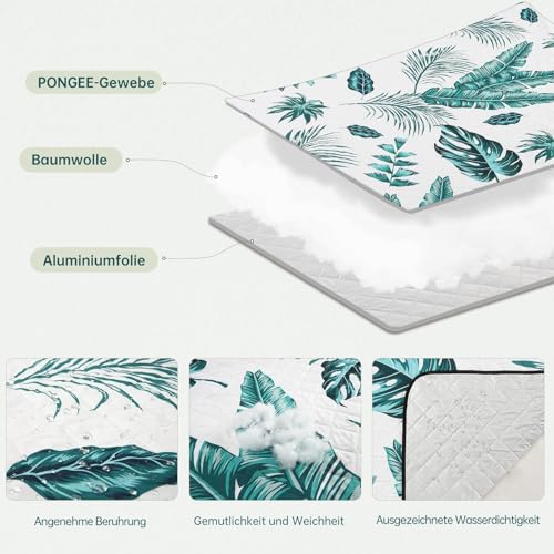 HAUSPROFI Picknickdecke 200x200, wasserdicht & isoliert - XXL Outdoor Decke für Picknick, Strand, Camping. Kompakt, leicht zu tragen, mit Baumwolle gepolstert, Inkl. Tragegriff & Heringe, Waschbar