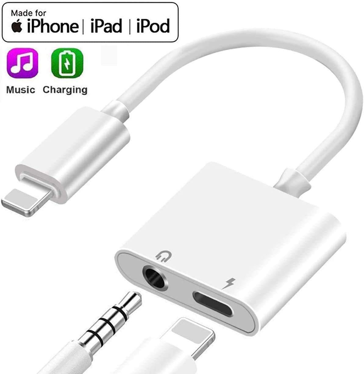 Adattatore Jack per Cuffie per iPhone Adattatore 3,5 mm Aux Audio Stereo  Cuffie Splitter per iPhone 11/11 PRO/11 PRO MAX/X/XS/XR/7/7Plus/8/8Plus  Connettore per Cuffie Supporta tutti i sistemi iOS Adattatori  urban-earth.co.uk