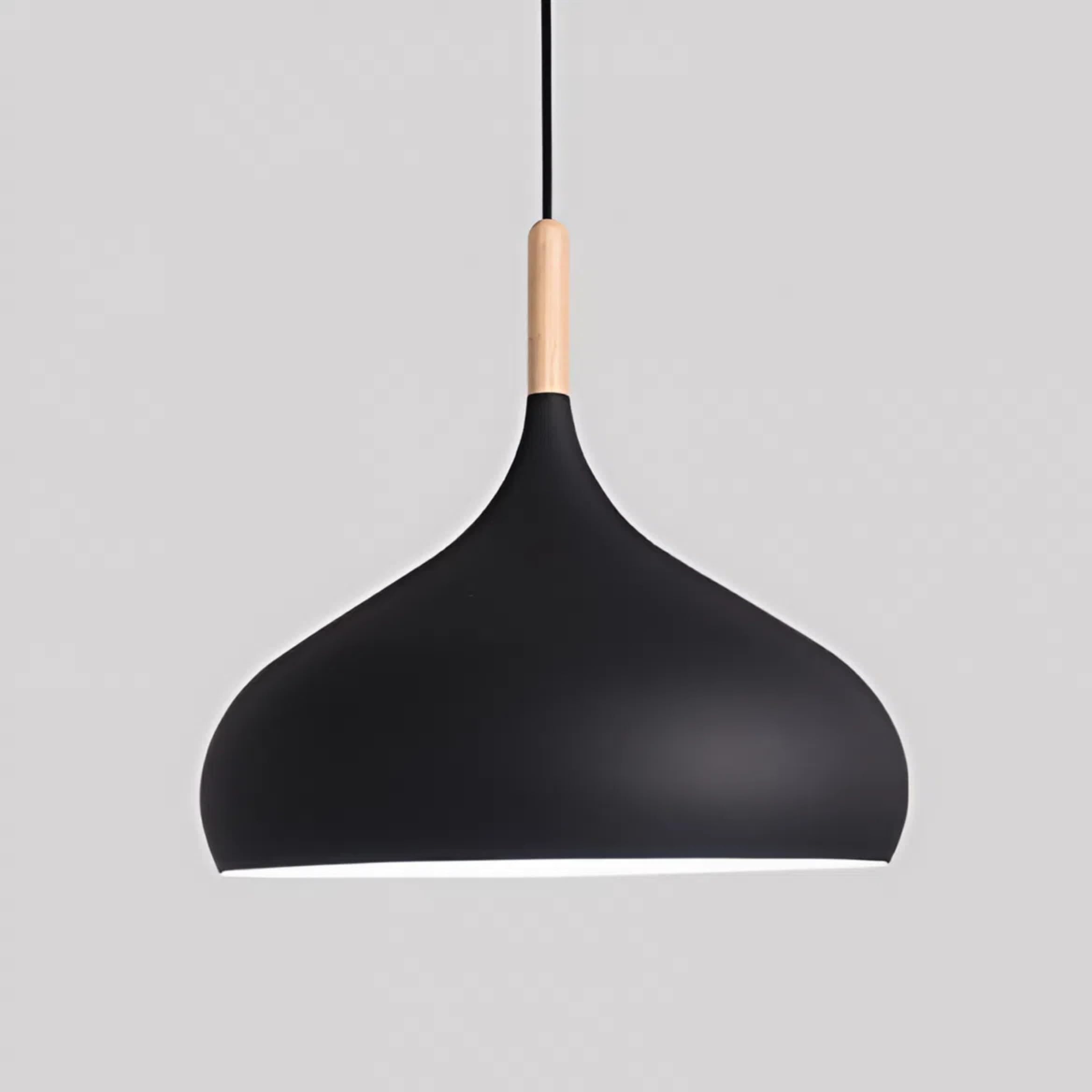 Aluminium Ceiling Hanging Light, Circlular Shape Pendant for Dining Table, Living Room, Bedroom,Office, Cafe, Restaurant, Pendant Lamp (9" Black) (Bulb Not Included)-image-29