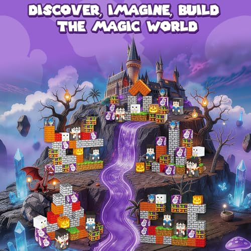 Image of Pocket Cubes Magnetic Blocks & Magnetic Tiles, 35 PCS Magic Academy Magnetic Building Cubes Set, STEM Construction Toys for Kids Ages 4-8, Mini Travel Toys for Toddlers 3-5, Montessori Sensory Gifts