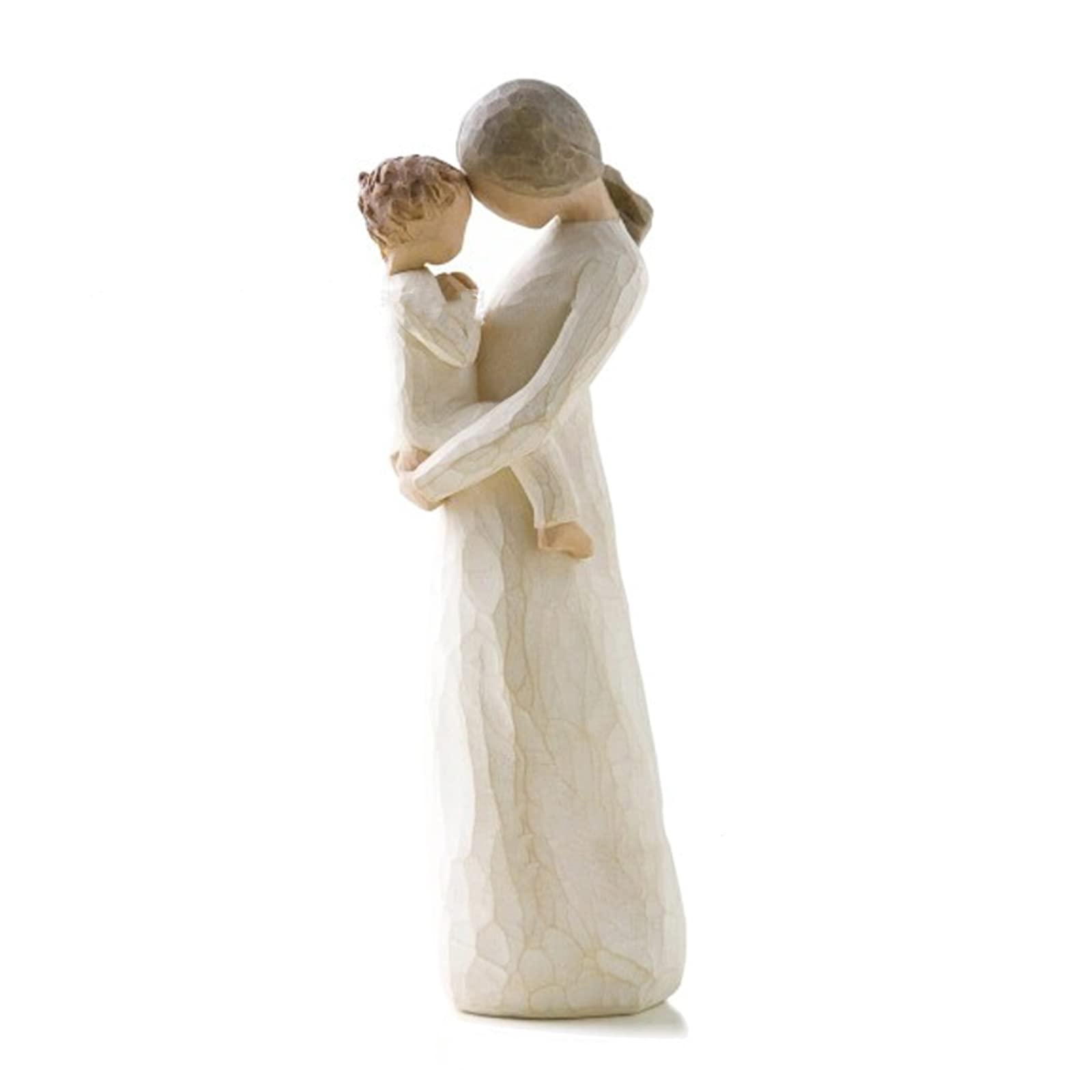 Dad and Child Sculptures Mother and Child Resin Sculptures Hand-Painted Figures for Home Office Decoration Gifts for Mother's Father's Day (Stand and Hold the Baby)