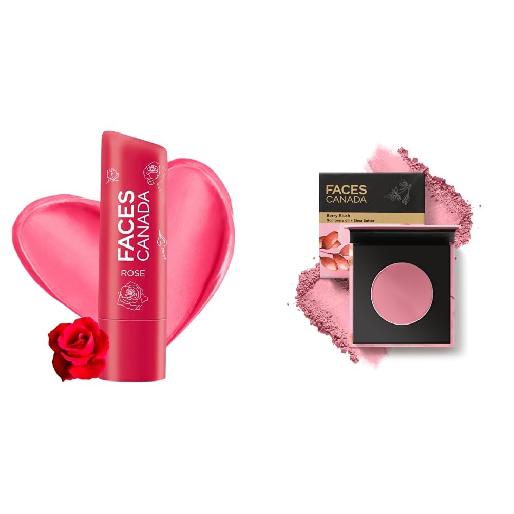FACESCANADA Color Lip Balm - Rose Petal 03, 4.5g & Berry Blush - Love Vibes Only 03, 4g-image-36