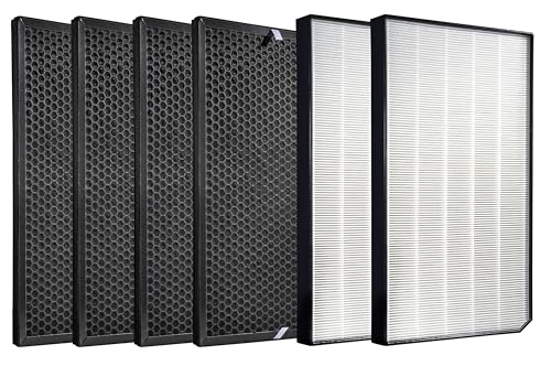 Genuine AirDoctor ADAD5000/5500 1 Year Combo Replacement Filter Pack. Includes 4 Premium Carbon/VOC + 2 UltraHEPA. Guaranteed Quality & Performance. Removes Smoke Pollen Pet Dander Gasses