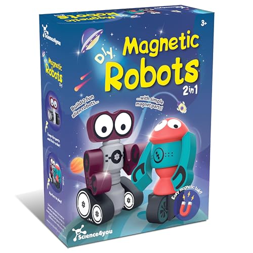 Science4you Robots Magnéticos DIY para Niños de 3+ Años   Set de Piezas Magnéticas Apilar, Juegos Magnéticos para Niños, Regalo Montessori Original para Niños y Niñas de 3 4 5 6 7 Años