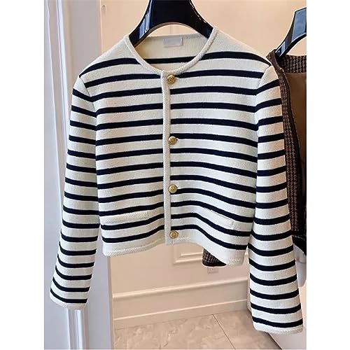 Women's Striped Knitted Sweater Cardigan for Women Long Sleeve Top Casual Cardigans Womens Clothes Crop Sweater2