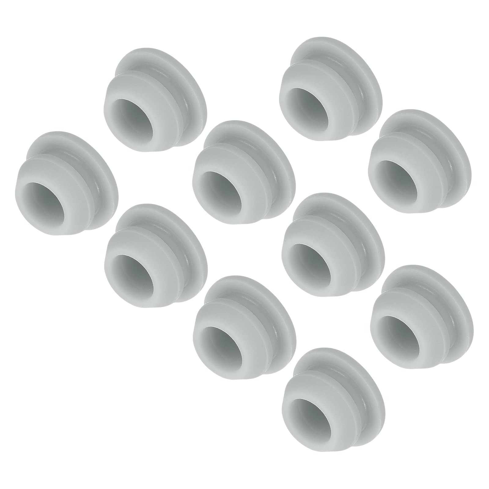 MECCANIXITY 10pcs Silicone Snap in Locking Hole Plugs,8.5mm/0.3 Inch Mounting Diameter Narrow Groove Width 2mm Panel Seal Cover Round for Kitchen Bulkheads Waterproof Sealing Plugs Grey