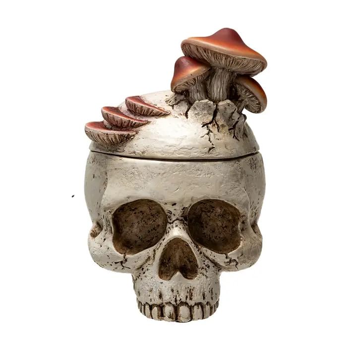 Scatola portaoggetti a forma di teschio di funghi