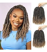 Passion Twist Crochet Hair 10Inch Passion Twist Hair 8 Packs Soft Pre-Twisted Short Passion Twist...