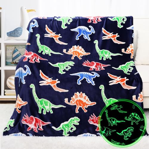 KIVEE Glow in The Dark Dino Blanket
