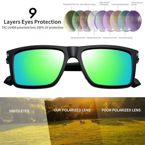 Polarized Sunglasses Womens Mens Square Large Sun Glasses Trendy Fashion Shades Sunnies Golf Driving SY60174