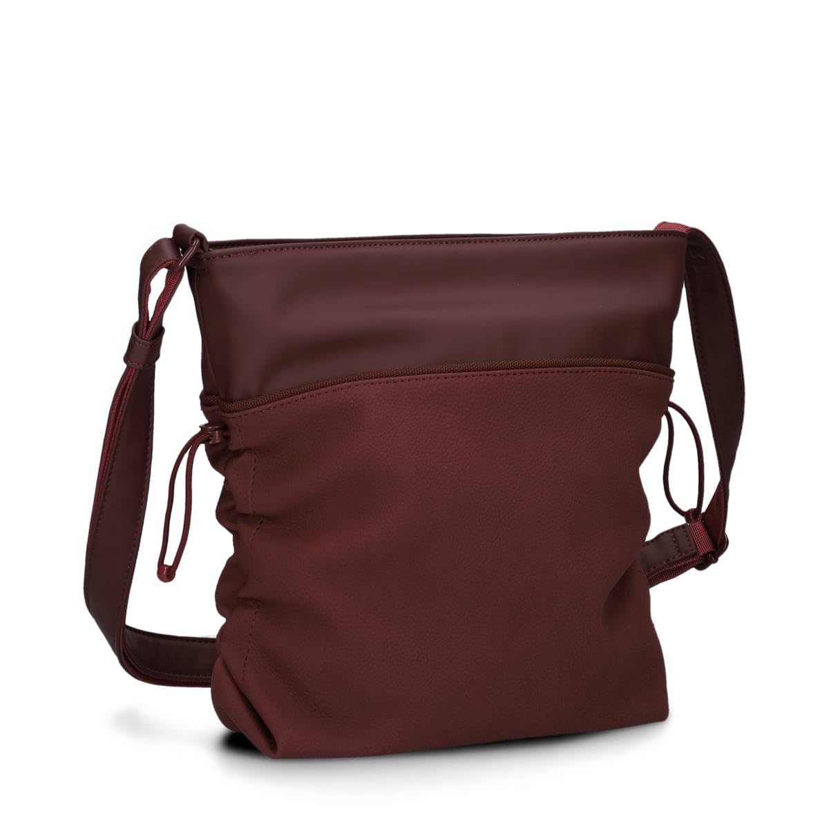 Zwei Damen Umhängetasche JANA J100 | 5 Liter Handtasche mit verstellbarem Gurt | Beuteltasche mit seitlicher Raffung | wasserfestes Kunstleder | inkl. Kosmetikbeutel im Set