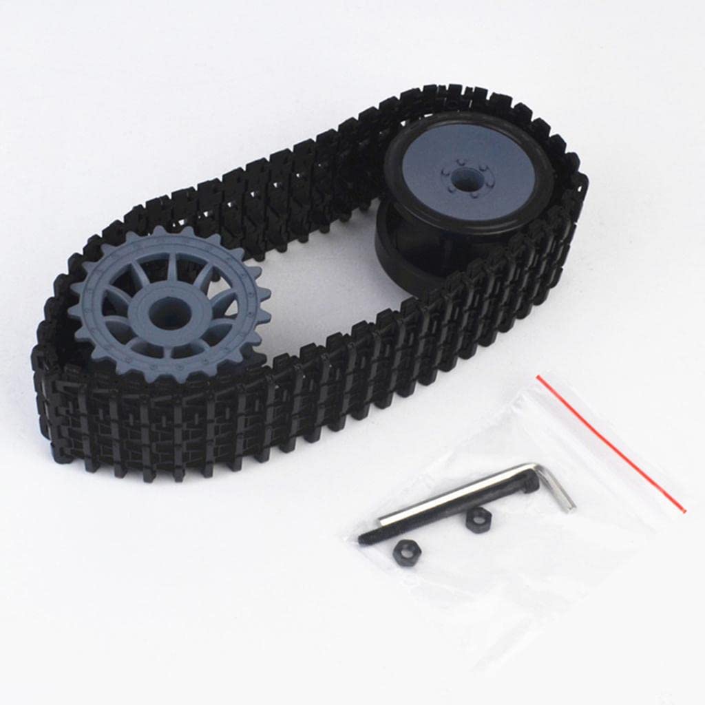 Oikabio Piste Chenille Robotique - Chaîne Tank Noir 4.5x78cm, DIY Pour Véhicules RC Ou Robots