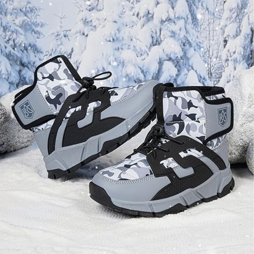Waterproof Kids Snow Boots Toddlers Insulated Warm Fleece Lined Winter Boots Girls Lace U𝐩 Boots Size 5 Big Girls2