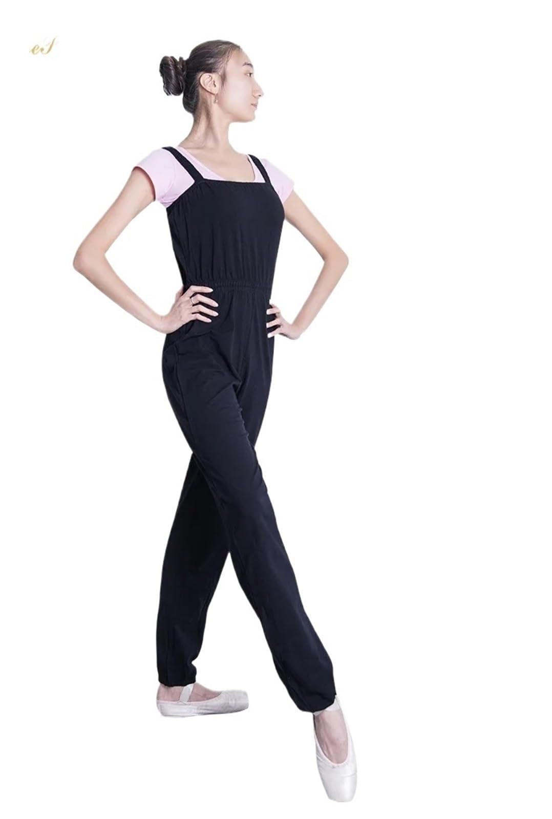 Pantalones De Baile para Mujer Mallas de Ballet for Mujer Ropa de práctica de Danza de Ballet Pantalones de Baile/Yoga/Movimiento Pantalones de Pierna Mono para Entrenamiento De Baile(Black,S)