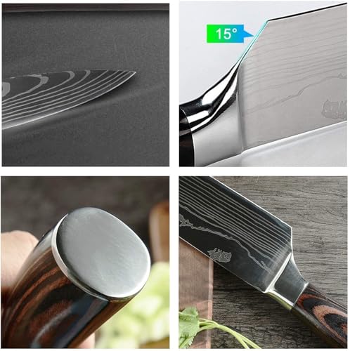 Image of 8Inch High Carbon German Stainless Steel Kitchen Chefs Knife for Cutting, Chopping, Dicing, Slicing, Mincing, Professional Cooking Knife with Ergonomic Handle & Sharp Blade(1-Knife-Without Box)