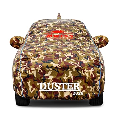 Image of Waterproof Car Cover for Renault Duster 2026| Dustproof, UV & Scratch Resistant Soft Cotton Lining | Triple Stitched, Mirror Pockets & Elastic Hem | Jungle