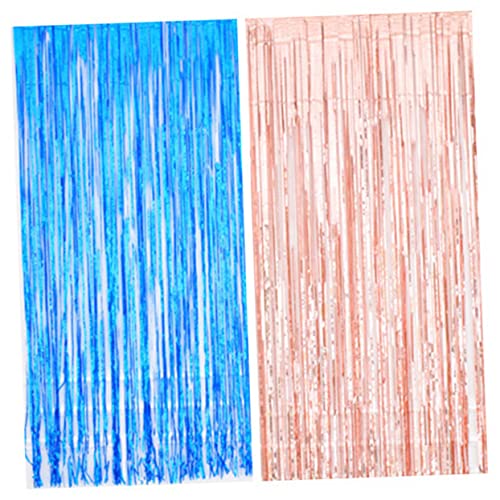 Cabilock 3pcs Aluminum Foil Door Curtain 1x2m Party Decorative Rain Curtain for Wedding Birthday Graduation Photo Booth Wall Window Dec