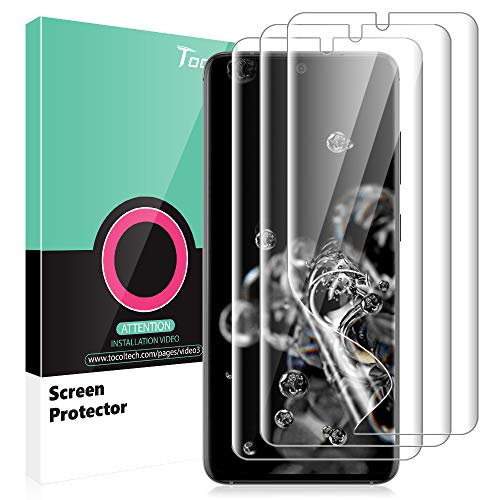 TOCOL 3 Pack Compatible with Samsung Galaxy S20 Ultra 5G 6.9 inch Screen Protector, Ultrasonic Fingerprint Support HD Clarity Flexible TPU Film New Version Touch Sensitive