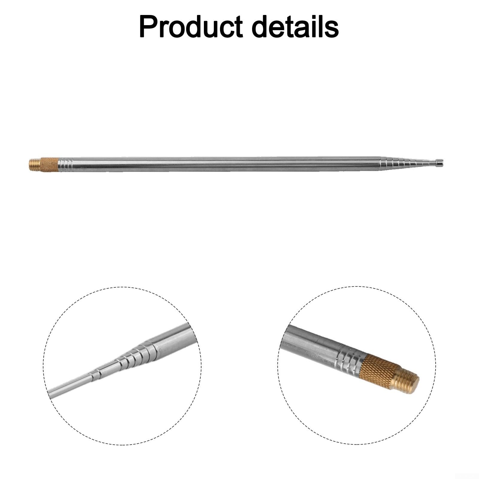Tidgel 2.5M Stainless Steel Whip Antenna for PAC12 JPC-7, 10-Section HF Shortwave Radio Aerial with 10mm Screw, Retractable 33.8cm to 2.5m(1PCS) — view 6