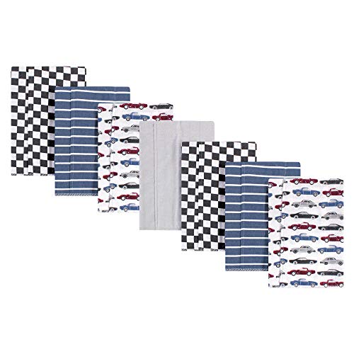 Image of Hudson Baby Unisex Baby Cotton Flannel Burp Cloths, Vintage Cars, One Size