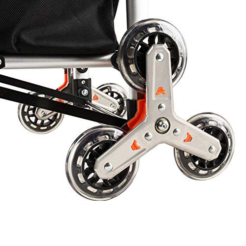 LDBDASA Leichte Klettern Treppen 6 Räder Einkaufen Trolley Haushalt Aluminiumlegierung Anhänger Faltbare Große Kapazität – Bild 8