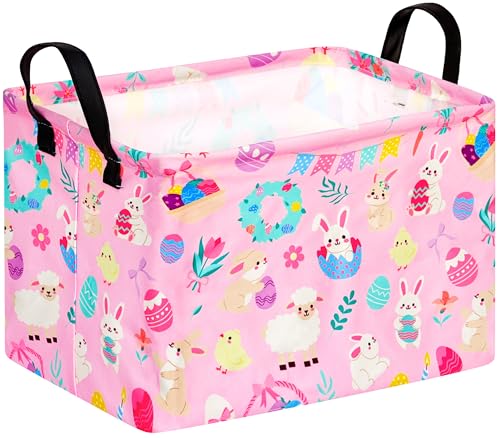 Image of Gift Toy Storage Basket for Girls and Boys, Storage Organizer for Nursery Hamper Home Bedroom Laundry Hamper Shelf Easter Baskets
