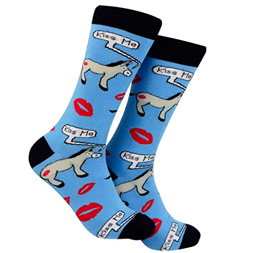 Treasure Gurus Funny Kiss My Ass Men's Crew Novelty Donkey Dress Tube Socks Gag Gift